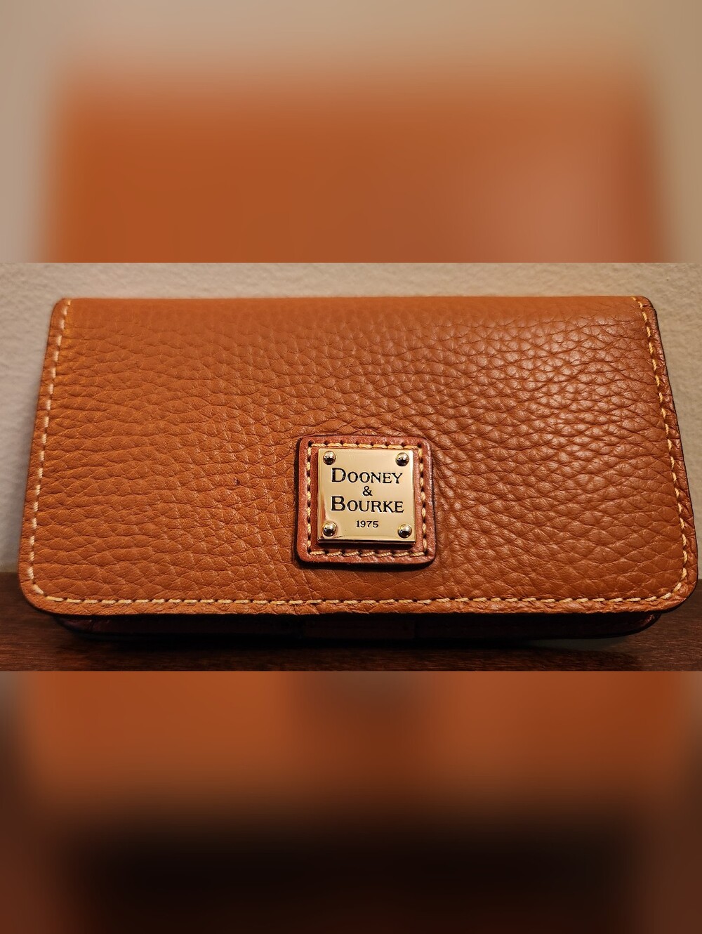 Dooney & Bourke Caramel Pebble Leather Small Wallet
